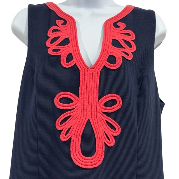 Lilly Pulitzer Womens Janice Sleeveless Dress Navy & Coral Hard to Find Size XL - Picture 5 of 14